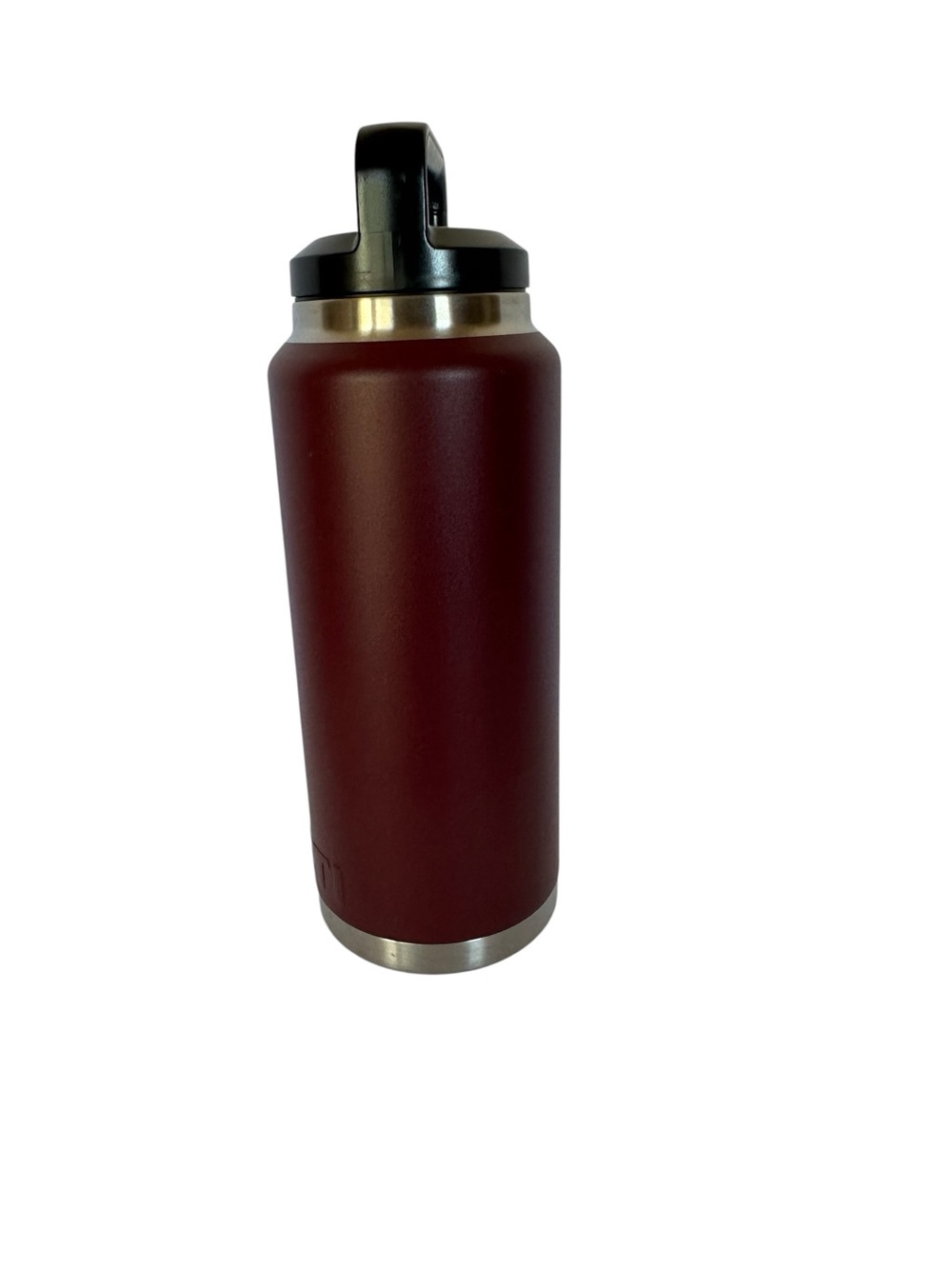 Yeti Rambler Bottle Chug Burgundy Bottle with Black Handle and Stainless Accents - Picture 2 of 7